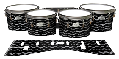Pearl Championship Maple Tenor Drum Slips - Wave Brush Strokes Grey and Black (Neutral)