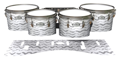 Pearl Championship Maple Tenor Drum Slips - Wave Brush Strokes Grey and White (Neutral)