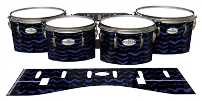 Pearl Championship Maple Tenor Drum Slips - Wave Brush Strokes Navy Blue and Black (Blue)