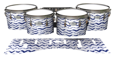 Pearl Championship Maple Tenor Drum Slips - Wave Brush Strokes Navy Blue and White (Blue)