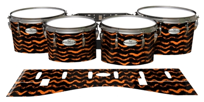 Pearl Championship Maple Tenor Drum Slips - Wave Brush Strokes Orange and Black (Orange)