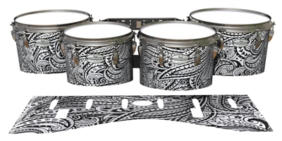 Pearl Championship Maple Tenor Drum Slips - White Paisley (Themed)