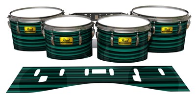 Pearl Championship Maple Tenor Drum Slips (Old) - Aqua Horizon Stripes (Aqua)