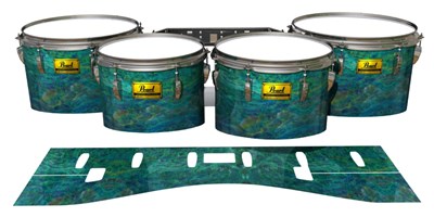 Pearl Championship Maple Tenor Drum Slips (Old) - Aquamarine Blue Pearl (Aqua)