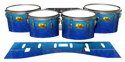 Pearl Championship Maple Tenor Drum Slips (Old) - Aquatic Blue Fade (Blue)