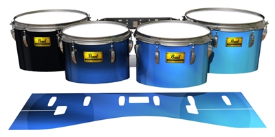 Pearl Championship Maple Tenor Drum Slips (Old) - Blue Light Rays (Themed)