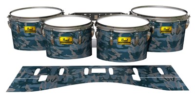 Pearl Championship Maple Tenor Drum Slips (Old) - Blue Slate Traditional Camouflage (Blue)