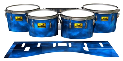 Pearl Championship Maple Tenor Drum Slips (Old) - Blue Smokey Clouds (Themed)