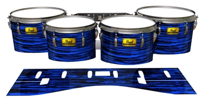 Pearl Championship Maple Tenor Drum Slips (Old) - Chaos Brush Strokes Blue and Black (Blue)