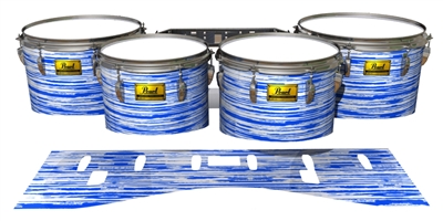 Pearl Championship Maple Tenor Drum Slips (Old) - Chaos Brush Strokes Blue and White (Blue)