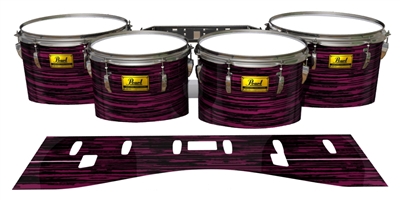 Pearl Championship Maple Tenor Drum Slips (Old) - Chaos Brush Strokes Maroon and Black (Red)