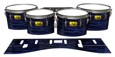 Pearl Championship Maple Tenor Drum Slips (Old) - Chaos Brush Strokes Navy Blue and Black (Blue)