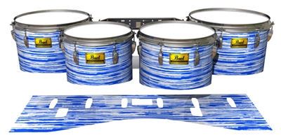 Pearl Championship Maple Tenor Drum Slips (Old) - Chaos Brush Strokes Navy Blue and White (Blue)