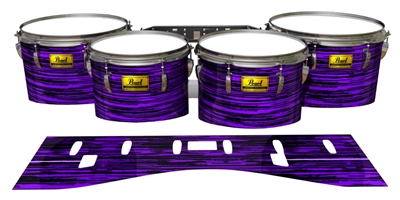 Pearl Championship Maple Tenor Drum Slips (Old) - Chaos Brush Strokes Purple and Black (Purple)