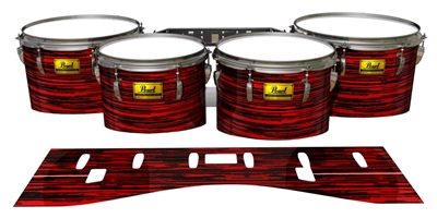 Pearl Championship Maple Tenor Drum Slips (Old) - Chaos Brush Strokes Red and Black (Red)