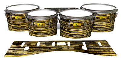 Pearl Championship Maple Tenor Drum Slips (Old) - Chaos Brush Strokes Yellow and Black (Yellow)