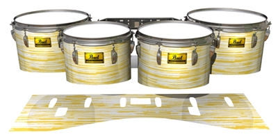 Pearl Championship Maple Tenor Drum Slips (Old) - Chaos Brush Strokes Yellow and White (Yellow)