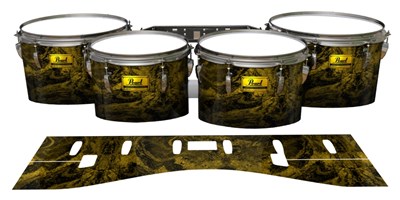 Pearl Championship Maple Tenor Drum Slips (Old) - Desert GEO Marble Fade (Yellow)