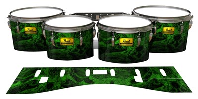 Pearl Championship Maple Tenor Drum Slips (Old) - Forest GEO Marble Fade (Green)