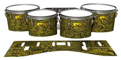 Pearl Championship Maple Tenor Drum Slips (Old) - Gold Paisley (Themed)