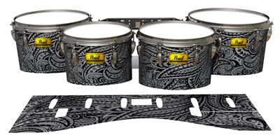 Pearl Championship Maple Tenor Drum Slips (Old) - Grey Paisley (Themed)