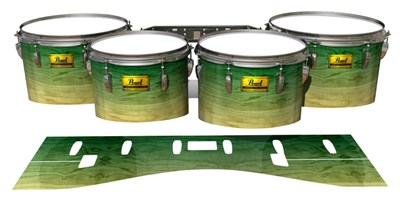 Pearl Championship Maple Tenor Drum Slips (Old) - Jungle Stain Fade (Green)