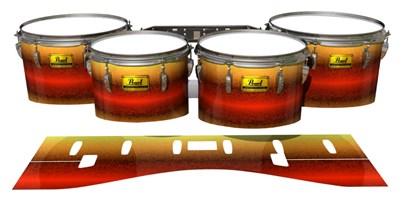 Pearl Championship Maple Tenor Drum Slips (Old) - Jupiter Storm (Red) (Yellow)