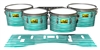 Pearl Championship Maple Tenor Drum Slips (Old) - Lateral Brush Strokes Aqua and White (Green) (Blue)