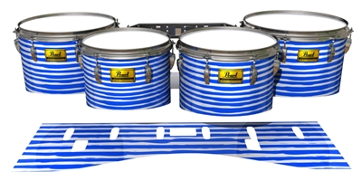 Pearl Championship Maple Tenor Drum Slips (Old) - Lateral Brush Strokes Blue and White (Blue)