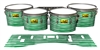 Pearl Championship Maple Tenor Drum Slips (Old) - Lateral Brush Strokes Green and White (Green)