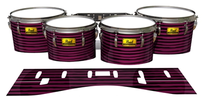 Pearl Championship Maple Tenor Drum Slips (Old) - Lateral Brush Strokes Maroon and Black (Red)