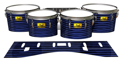 Pearl Championship Maple Tenor Drum Slips (Old) - Lateral Brush Strokes Navy Blue and Black (Blue)