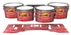 Pearl Championship Maple Tenor Drum Slips (Old) - Lateral Brush Strokes Red and White (Red)