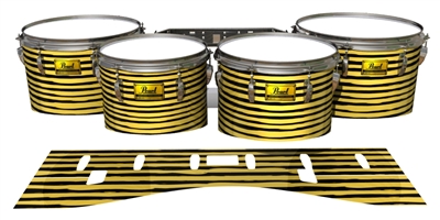 Pearl Championship Maple Tenor Drum Slips (Old) - Lateral Brush Strokes Yellow and Black (Yellow)