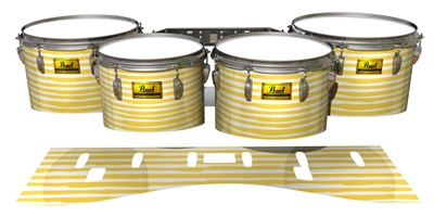 Pearl Championship Maple Tenor Drum Slips (Old) - Lateral Brush Strokes Yellow and White (Yellow)