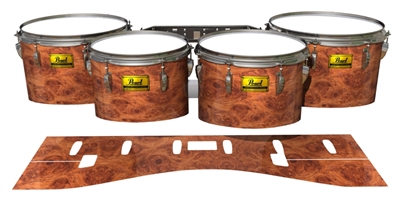 Pearl Championship Maple Tenor Drum Slips (Old) - Macro Ormosia Burl (Neutral)