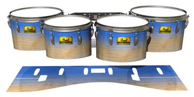 Pearl Championship Maple Tenor Drum Slips (Old) - Maple Woodgrain Blue Fade (Blue)