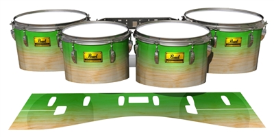 Pearl Championship Maple Tenor Drum Slips (Old) - Maple Woodgrain Green Fade (Green)