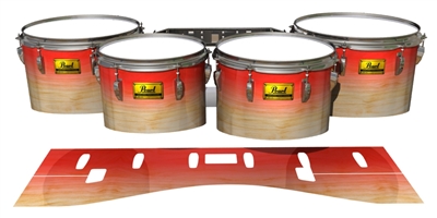 Pearl Championship Maple Tenor Drum Slips (Old) - Maple Woodgrain Red Fade (Red)
