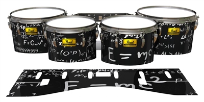 Pearl Championship Maple Tenor Drum Slips (Old) - Mathmatical Equations on Black (Themed)