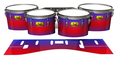 Pearl Championship Maple Tenor Drum Slips (Old) - Orion Fade (Blue) (Red)