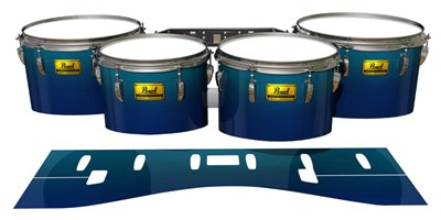 Pearl Championship Maple Tenor Drum Slips (Old) - Pacific Fade (Blue) (Aqua)