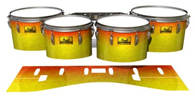 Pearl Championship Maple Tenor Drum Slips (Old) - Phoenix Fire (Yellow) (Orange)