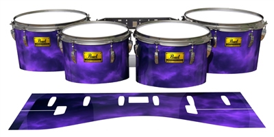 Pearl Championship Maple Tenor Drum Slips (Old) - Purple Smokey Clouds (Themed)