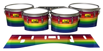Pearl Championship Maple Tenor Drum Slips (Old) - Rainbow Stripes (Themed)