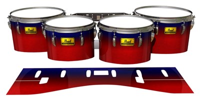 Pearl Championship Maple Tenor Drum Slips (Old) - Red Arrow (Red) (Blue)