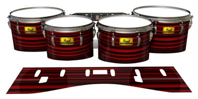 Pearl Championship Maple Tenor Drum Slips (Old) - Red Horizon Stripes (Red)