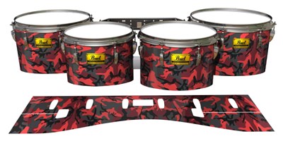Pearl Championship Maple Tenor Drum Slips (Old) - Red Slate Traditional Camouflage (Red)