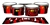 Pearl Championship Maple Tenor Drum Slips (Old) - Red Vortex Illusion (Themed)
