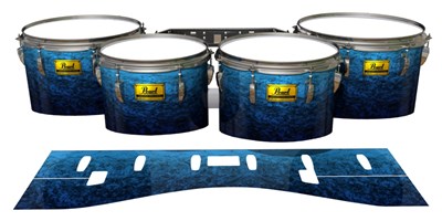 Pearl Championship Maple Tenor Drum Slips (Old) - Rocky Sea (Blue)